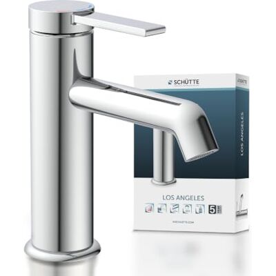 SCHÜTTE LOS ANGELES , rubinetto da bagno con scarico, rubinetto da bagno, miscelatore monocomando per bagno con tappo di scarico pop-up, miscelatore per lavabo, cromato SCHÜTTE LOS ANGELES , rubinetto da bagno con scarico, rubinetto da bagno, miscelatore monocomando per bagno con tappo di scarico pop-up, miscelatore per lavabo, cromato
