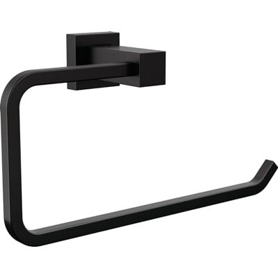 DELTA Anello per asciugamano in velum rubinetto, anello da parete per bagno, anello per asciugamano, porta asciugamani, nero opaco DELTA Anello per asciugamano in velum rubinetto, anello da parete per bagno, anello per asciugamano, porta asciugamani, nero opaco