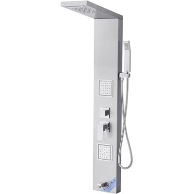 VEVOR Pannello Doccia Sistema a Torre 5 Modalità, con Soffione Doccia, 1345 mm Colonna in Acciaio Inox, Sistema Massaggio a Parete, con Doccetta, Beccuccio per Vasca, 2 Getti Corporei VEVOR Pannello Doccia Sistema a Torre 5 Modalità, con Soffione Doccia, 1345 mm Colonna in Acciaio Inox, Sistema Massaggio a Parete, con Doccetta, Beccuccio per Vasca, 2 Getti Corporei