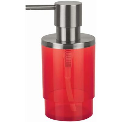 MSV Spirella, Dispenser di Sapone in Acrilico Trasparente Rosso, Design Elegante e Pratico per Il Bagno, Ideale per l'uso Quotidiano Accessorio per Il Bagno, Colore Rosso MSV Spirella, Dispenser di Sapone in Acrilico Trasparente Rosso, Design Elegante e Pratico per Il Bagno, Ideale per l'uso Quotidiano Accessorio per Il Bagno, Colore Rosso