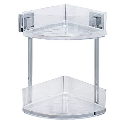 Wenko Vacuum-Loc portaoggetti angolare a 2 piani in acciaio inox Quadro, Acciaio inossidabile, 28 x 32.5 x 19.5 cm, Lucido Wenko Vacuum-Loc portaoggetti angolare a 2 piani in acciaio inox Quadro, Acciaio inossidabile, 28 x 32.5 x 19.5 cm, Lucido