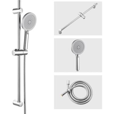 Auralum Saliscendi Doccia con Soffione, Set Doccia con Asta Doccia Saliscendi in Acciaio Inox (70cm), Inox Tubo Flessibile (150cm) e Soffione (4 Funzioni,12.7cm) con Supporto Soffione Doccia, Cromato Auralum Saliscendi Doccia con Soffione, Set Doccia con Asta Doccia Saliscendi in Acciaio Inox (70cm), Inox Tubo Flessibile (150cm) e Soffione (4 Funzioni,12.7cm) con Supporto Soffione Doccia, Cromato