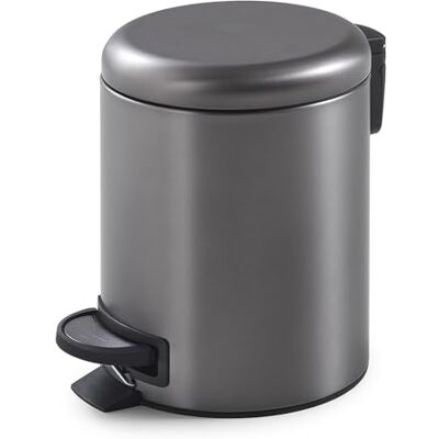 Gedy Potty Bidone - Acciaio inossidabile, Gun Metal, 5L - Cestino bagno Gedy Potty Bidone - Acciaio inossidabile, Gun Metal, 5L - Cestino bagno