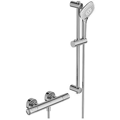 Ideal Standard Ceratherm T100, Kit doccia con miscelatore termostatico, Set saliscendi doccia, Cromato Ideal Standard Ceratherm T100, Kit doccia con miscelatore termostatico, Set saliscendi doccia, Cromato
