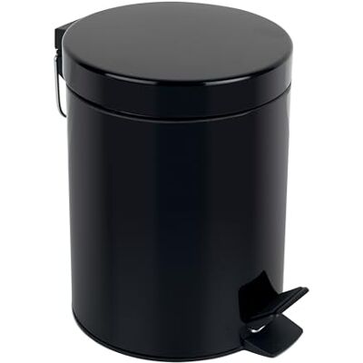 Spirella Cestino a pedale in Acciaio SYDNEY Design Moderno, Apertura Facile, Secchio Interno Rimovibile Accessorio per Bagno o Cucina Nero 3L Spirella Cestino a pedale in Acciaio SYDNEY Design Moderno, Apertura Facile, Secchio Interno Rimovibile Accessorio per Bagno o Cucina Nero 3L