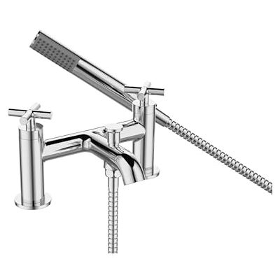 Bristan Naxos Miscelatore per vasca da bagno con doccetta Easy Clean, montaggio su piano, finitura cromata Bristan Naxos Miscelatore per vasca da bagno con doccetta Easy Clean, montaggio su piano, finitura cromata