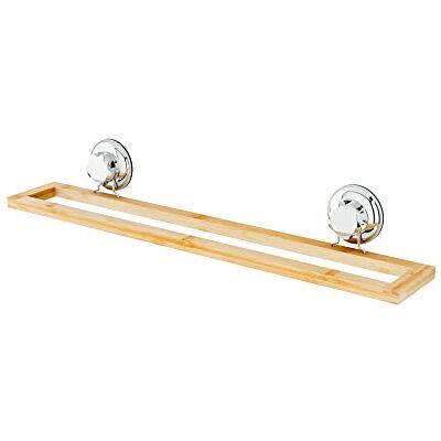 Compactor Portasciugamani, Fissaggio a Ventosa, Fino a 12 kg, bambù e Acciaio Cromato/Bamboo, 58.2 x 9.8 x H. 9.5 cm, , L Compactor Portasciugamani, Fissaggio a Ventosa, Fino a 12 kg, bambù e Acciaio Cromato/Bamboo, 58.2 x 9.8 x H. 9.5 cm, , L