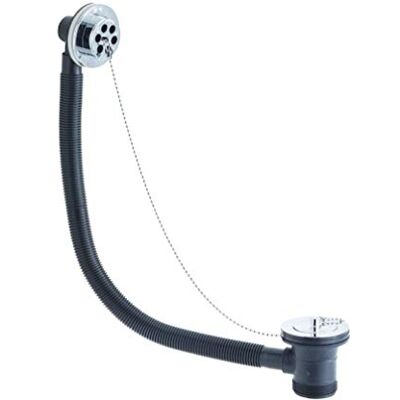 Bristan Scarico per Vasca da Bagno con Tappo in ABS scanalato C, Finitura cromata, Contemporary Bristan Scarico per Vasca da Bagno con Tappo in ABS scanalato C, Finitura cromata, Contemporary