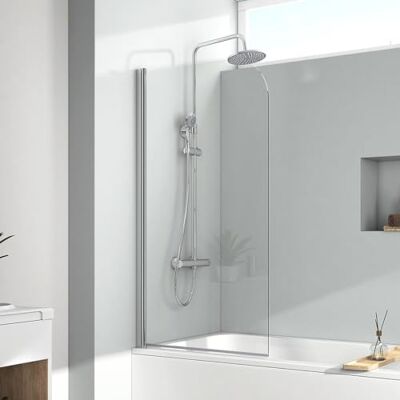 EMKE Pannello doccia pieghevole per vasca da bagno, 80 x 140 cm, divisorio doccia pieghevole per vasca da bagno e doccia, vasca da bagno in vetro di sicurezza da 6 mm EMKE Pannello doccia pieghevole per vasca da bagno, 80 x 140 cm, divisorio doccia pieghevole per vasca da bagno e doccia, vasca da bagno in vetro di sicurezza da 6 mm