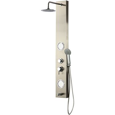 DP Griferia DP Bath Colonna Doccia Idromassaggio, Acciaio Inossidabile, Argento DP Griferia DP Bath Colonna Doccia Idromassaggio, Acciaio Inossidabile, Argento