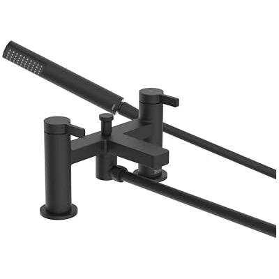 Bristan Elevar Miscelatore per vasca da bagno con doccetta Easy Clean, montaggio su piano, finitura nera Bristan Elevar Miscelatore per vasca da bagno con doccetta Easy Clean, montaggio su piano, finitura nera