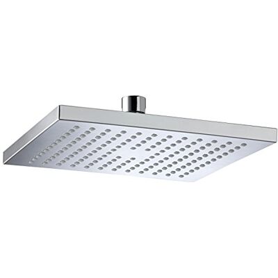 Bristan Soffione doccia fisso, di forma quadrata, in ABS cromato, 200 mm Bristan Soffione doccia fisso, di forma quadrata, in ABS cromato, 200 mm