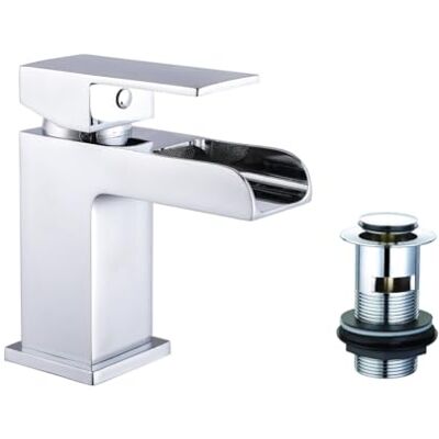 VEEBATH Kinross Rubinetto Cromato con Cascata - Lavabo di Lusso VEEBATH Kinross Rubinetto Cromato con Cascata - Lavabo di Lusso