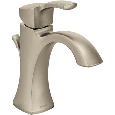 Moen Voss Miscelatore monocomando ad arco alto con scarico in nichel spazzolato Moen Voss Miscelatore monocomando ad arco alto con scarico in nichel spazzolato
