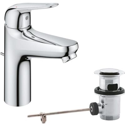 Grohe Swift Miscelatore monocomando per lavabo, Taglia M, cromo, Grohe Swift Miscelatore monocomando per lavabo, Taglia M, cromo,
