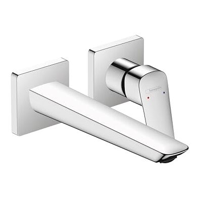 Hansgrohe Logis Fine Modern 1-Handle 2-Hole 4-inch Tall Wall Mounted Bathroom Faucet in Chrome, Hansgrohe Logis Fine Modern 1-Handle 2-Hole 4-inch Tall Wall Mounted Bathroom Faucet in Chrome,