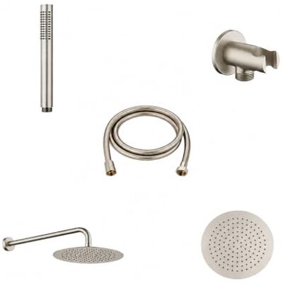 Gedy High Pro Plus 04 Finitura Spazzolato, Set Doccia ad Incasso a Scomparsa, Kit Doccia con Soffione Doccia Rotondo Ø25cm, Doccino per Doccia, Braccio Doccia, Flessibile Antitorsione e Presa Acqua Gedy High Pro Plus 04 Finitura Spazzolato, Set Doccia ad Incasso a Scomparsa, Kit Doccia con Soffione Doccia Rotondo Ø25cm, Doccino per Doccia, Braccio Doccia, Flessibile Antitorsione e Presa Acqua