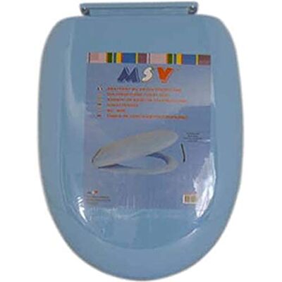MSV 140051 Copriwater con chiusura morbida, in plastica/polipropilene, dimensioni 33 x 40 x 2,5 cm, colore: azzurro MSV 140051 Copriwater con chiusura morbida, in plastica/polipropilene, dimensioni 33 x 40 x 2,5 cm, colore: azzurro