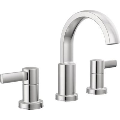 DELTA Rubinetto Albion Rubinetto da bagno diffuso a 3 fori, rubinetto per lavabo da bagno cromato, rubinetto da bagno a 2 maniglie, rubinetto da bagno, gruppo di scarico push-pop in metallo, portata DELTA Rubinetto Albion Rubinetto da bagno diffuso a 3 fori, rubinetto per lavabo da bagno cromato, rubinetto da bagno a 2 maniglie, rubinetto da bagno, gruppo di scarico push-pop in metallo, portata