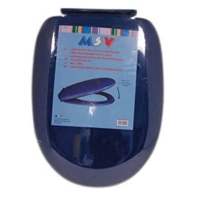 MSV 140052 Sedile WC con Chiusura Ammortizzata, in plastica/Polipropilene, Dimensioni 33 x 40 x 2,5 cm, Colore: Blu Scuro MSV 140052 Sedile WC con Chiusura Ammortizzata, in plastica/Polipropilene, Dimensioni 33 x 40 x 2,5 cm, Colore: Blu Scuro