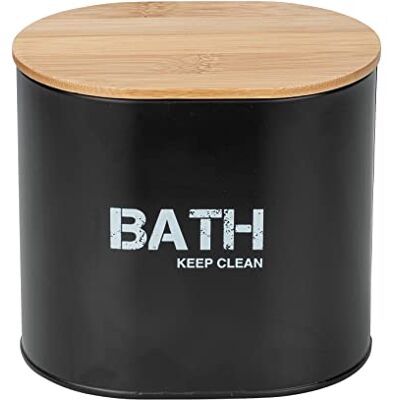 Wenko , Contenitore portaoggetti, cestino da bagno, Acciaio, 14.5 x 13.5 x 10.5 cm, Nero Wenko , Contenitore portaoggetti, cestino da bagno, Acciaio, 14.5 x 13.5 x 10.5 cm, Nero