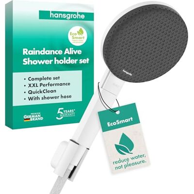 Hansgrohe Raindance Alive Select S Set Doccia e Supporto - Testa 125mm, 3 Modalità, Risparmio Acqua, FlexTextile Hansgrohe Raindance Alive Select S Set Doccia e Supporto - Testa 125mm, 3 Modalità, Risparmio Acqua, FlexTextile