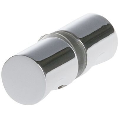 Glass Com Coppia di Pomoli a Sezione Cilindrica, Cromo Lucida, 30 mm Glass Com Coppia di Pomoli a Sezione Cilindrica, Cromo Lucida, 30 mm