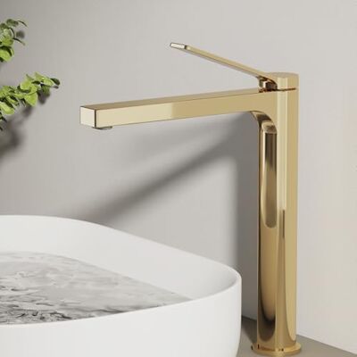 EMKE Rubinetto da bagno in oro champagne, 335 x 233 x 46 mm, ottone, cartuccia in ceramica, rubinetto per bagno, rubinetto per lavabo, facile da installare, rubinetto con aeratore, rubinetto per EMKE Rubinetto da bagno in oro champagne, 335 x 233 x 46 mm, ottone, cartuccia in ceramica, rubinetto per bagno, rubinetto per lavabo, facile da installare, rubinetto con aeratore, rubinetto per