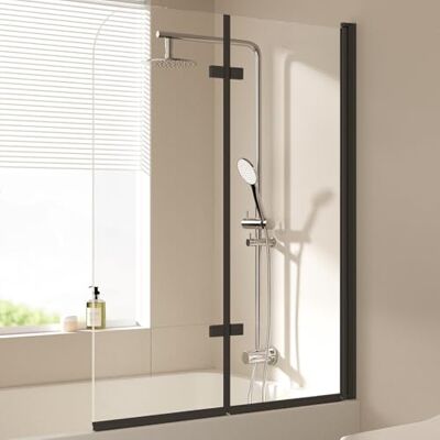 EMKE Vasca da bagno da doccia per vasca da bagno, 110 x 140 cm, pieghevole, 2 pezzi, per vasca da bagno, 6 mm, vetro di sicurezza EMKE Vasca da bagno da doccia per vasca da bagno, 110 x 140 cm, pieghevole, 2 pezzi, per vasca da bagno, 6 mm, vetro di sicurezza