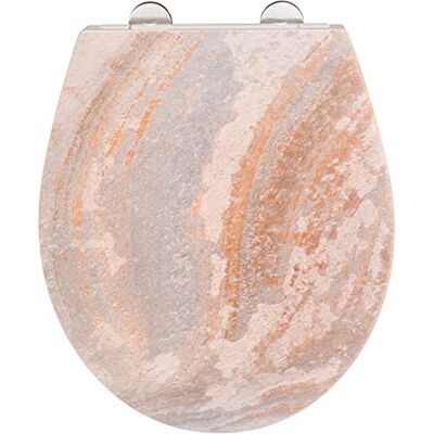 Wenko Sedile Wc Canyon Igienico in Duroplast Antibatterico con Meccanismo di Abbassamento Automatico e Fissaggio Igienico Fix-Clip in Acciaio Inox, Superficie in Rilievo, 38 X 44,5 Cm Wenko Sedile Wc Canyon Igienico in Duroplast Antibatterico con Meccanismo di Abbassamento Automatico e Fissaggio Igienico Fix-Clip in Acciaio Inox, Superficie in Rilievo, 38 X 44,5 Cm