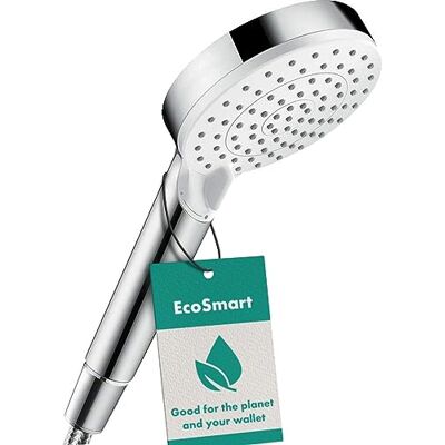 Hansgrohe Crometta Doccetta per doccia a risparmio idrico 6,7 l/min (EcoSmart+), Doccino con 2 getti, Soffione doccia rotondo (100 mm) con funzione anticalcare, bianco/cromo, Hansgrohe Crometta Doccetta per doccia a risparmio idrico 6,7 l/min (EcoSmart+), Doccino con 2 getti, Soffione doccia rotondo (100 mm) con funzione anticalcare, bianco/cromo,