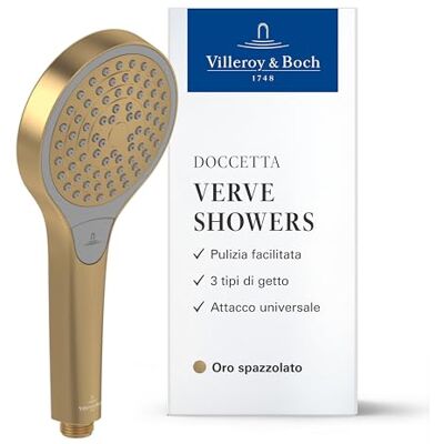 Villeroy & Boch Verve Showers Testa doccia in oro spazzolato Villeroy & Boch Verve Showers Testa doccia in oro spazzolato