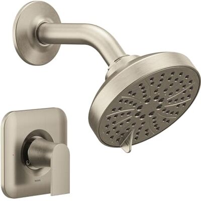 Moen Genta LX Set doccia moderno con bilanciamento della pressione, prestazioni eco-efficienti, soffione e maniglia a leva, richiede una valvola Posi-Temp, in nichel spazzolato Moen Genta LX Set doccia moderno con bilanciamento della pressione, prestazioni eco-efficienti, soffione e maniglia a leva, richiede una valvola Posi-Temp, in nichel spazzolato