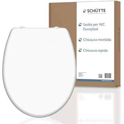 Sedile WC bianco Schütte - Plastica - Chiusura morbida - Rilascio rapido Sedile WC bianco Schütte - Plastica - Chiusura morbida - Rilascio rapido