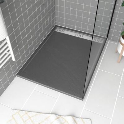 AURLANE METEORA Piatto doccia extra acrilico grigio, effetto pietra, 1200 x 90 x 4 AURLANE METEORA Piatto doccia extra acrilico grigio, effetto pietra, 1200 x 90 x 4