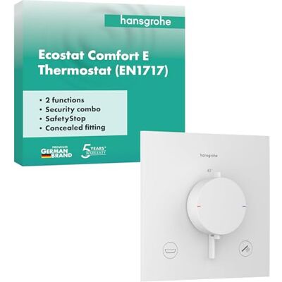 Hansgrohe Ecostat Comfort E Termostato - 2 uscite - 23 l/min - bianco opaco - Termostato Hansgrohe Ecostat Comfort E Termostato - 2 uscite - 23 l/min - bianco opaco - Termostato