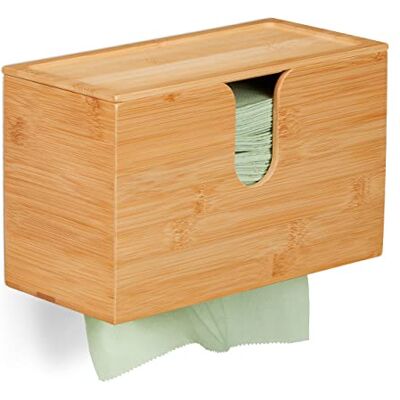 Relaxdays Distributore Asciugamani Carta da Parete, Salviette Formato H2, Dispenser Bagno 17 x 27 x 13 cm ca., Naturale Relaxdays Distributore Asciugamani Carta da Parete, Salviette Formato H2, Dispenser Bagno 17 x 27 x 13 cm ca., Naturale