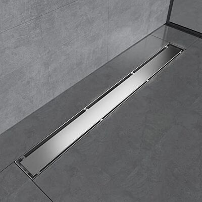 EMKE Canalina per doccia in acciaio inox, 70 cm, sifone con filtro antiodore/filtro per capelli, 2 – 1, design a fila laterale, scarico doccia, scarico doccia per bagno EMKE Canalina per doccia in acciaio inox, 70 cm, sifone con filtro antiodore/filtro per capelli, 2 – 1, design a fila laterale, scarico doccia, scarico doccia per bagno