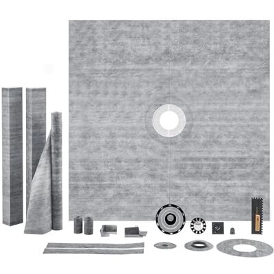 VEVOR Kit cordolo doccia, kit piatto doccia 72"x72" con flangia centrale in ABS da 2", griglia in acciaio inossidabile da 4", cordolo doccia impermeabile, membrana e striscia, bastoncini inclinati VEVOR Kit cordolo doccia, kit piatto doccia 72"x72" con flangia centrale in ABS da 2", griglia in acciaio inossidabile da 4", cordolo doccia impermeabile, membrana e striscia, bastoncini inclinati