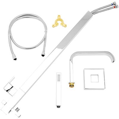 Bristan Qube-Miscelatore per Vasca da Bagno e Doccia, Finitura cromata, Floor Standing Bristan Qube-Miscelatore per Vasca da Bagno e Doccia, Finitura cromata, Floor Standing
