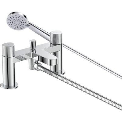 Bristan LISO Miscelatore per vasca da bagno con doccetta Easy Clean, montaggio su piano, finitura cromata Bristan LISO Miscelatore per vasca da bagno con doccetta Easy Clean, montaggio su piano, finitura cromata