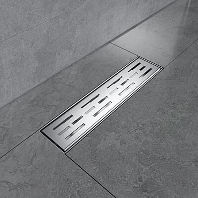 EMKE Canalina per doccia in acciaio inox, 30 cm, sifone con filtro antiodore/filtro per capelli, design a fila laterale, scarico doccia, scarico doccia per bagno EMKE Canalina per doccia in acciaio inox, 30 cm, sifone con filtro antiodore/filtro per capelli, design a fila laterale, scarico doccia, scarico doccia per bagno
