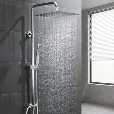 Auralum Colonna Doccia senza Miscelatore, Colonna Doccia Acciaio Inox con Soffione Doccia 30cmx30cm e Saliscendi Doccia Altezza Regolabile 72-110cm, Asta Doccia con Soffione e Doccetta, Doccia Bagno Auralum Colonna Doccia senza Miscelatore, Colonna Doccia Acciaio Inox con Soffione Doccia 30cmx30cm e Saliscendi Doccia Altezza Regolabile 72-110cm, Asta Doccia con Soffione e Doccetta, Doccia Bagno
