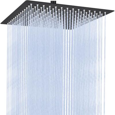Auralum Soffione Doccia Grande Anticalcare e Alta Pressione Quadrato 12 Pollici con Ugelli in Silicone Autopulenti Soffione Doccia Fisso a Pioggia in Acciaio Inox con Girevole a 360° Nero Auralum Soffione Doccia Grande Anticalcare e Alta Pressione Quadrato 12 Pollici con Ugelli in Silicone Autopulenti Soffione Doccia Fisso a Pioggia in Acciaio Inox con Girevole a 360° Nero
