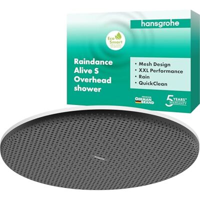 Hansgrohe Raindance Alive S Soffione doccia a risparmio idrico (EcoSmart), Doccia a pioggia (300 mm) con1 getto (PowderRain) montaggio a parete/soffitto, funzione anticalcare, bianco opaco, Hansgrohe Raindance Alive S Soffione doccia a risparmio idrico (EcoSmart), Doccia a pioggia (300 mm) con1 getto (PowderRain) montaggio a parete/soffitto, funzione anticalcare, bianco opaco,