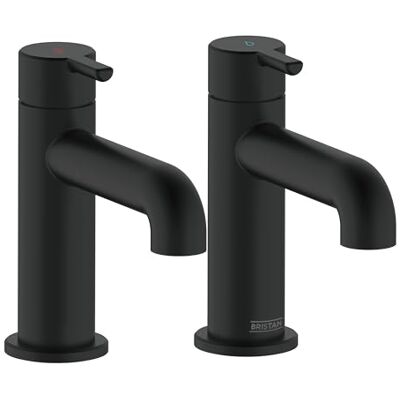 Bristan Altum Rubinetti per lavabo con funzione di risparmio idrico, rubinetto da bagno, finitura nera Bristan Altum Rubinetti per lavabo con funzione di risparmio idrico, rubinetto da bagno, finitura nera