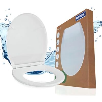 Wenko Sedile WC Premium Kos bianco, chiusura ammortizzata, Termoplastica, 37 x 44 cm, Bianco Wenko Sedile WC Premium Kos bianco, chiusura ammortizzata, Termoplastica, 37 x 44 cm, Bianco