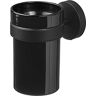 AMARE Luxus Portaspazzolino con supporto da parete in acciaio INOX, 9,6 x 7 x 11 cm, colore: Nero