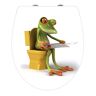 Wenko Sedile WC Frog News Duroplast acrilico antibatterico, chiusura ammortizzata, fissaggio igienico Fix-Clip, Termoindurente, 38 x 44.5 cm, Bianco