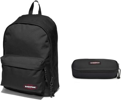 Eastpak Out of Office, Zaino, Unisex Adulto, 44 x 29.5 x 22 (27 L), Nero (Black) & Oval Single Astuccio Portapenne, Taglia Unica, Nero